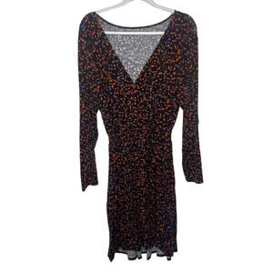 Ava & Viv Womens Dress Plus Size 2X Long Sleeve Faux Wrap V-Neck Casual Dress